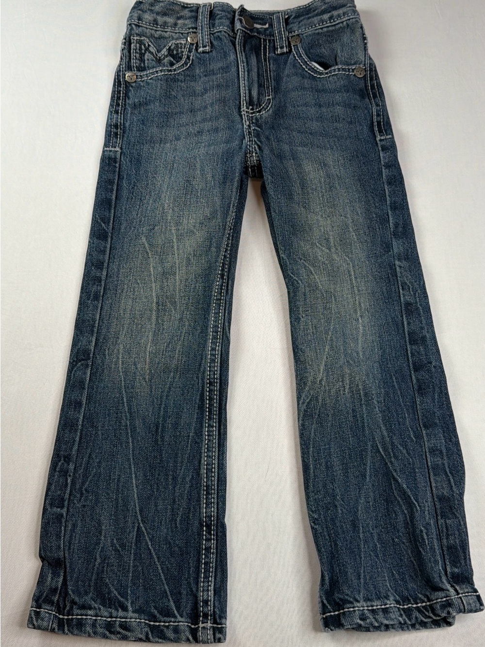 Wrangler 20X Boys Jeans Approx Size 7/8 Denim Bootcut Western Adjustable Waist
